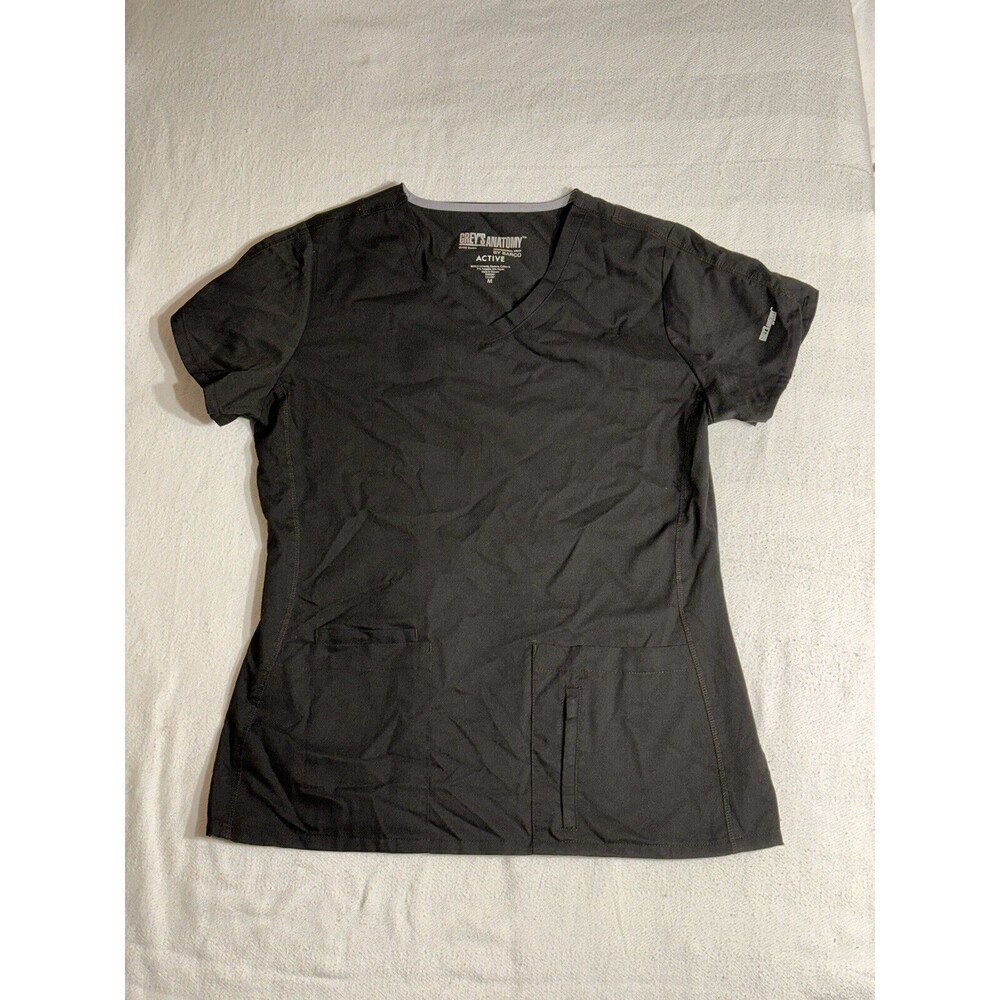 Greys Anatomy by Barco Womens Medium Black Active Scrub Top 50681 Medical Nurse